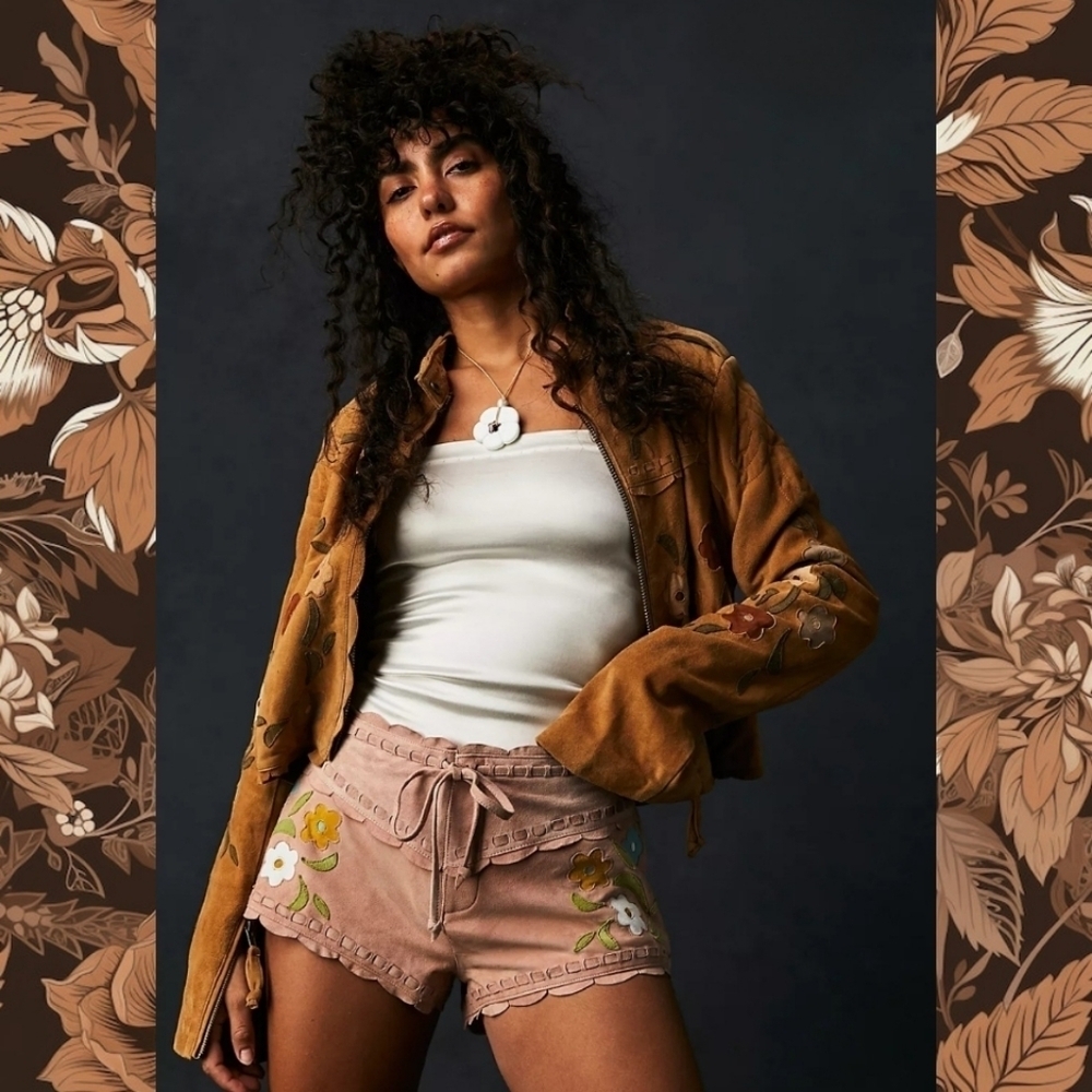 Free People Bali Honeybuzz Suede Shorts